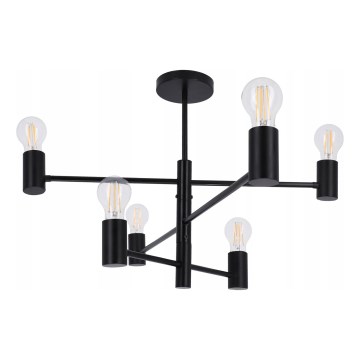 Lestenec na drogu 6xE27/20W/230V črna