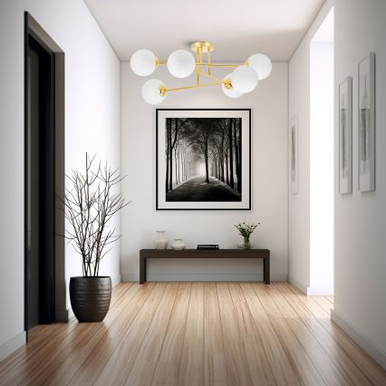 Lestenec na drogu 6xE27/35W/230V pr. 80 cm zlata