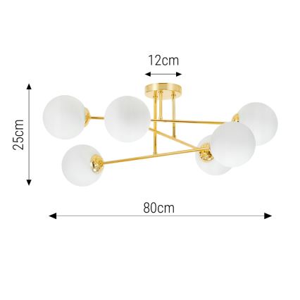 Lestenec na drogu 6xE27/35W/230V pr. 80 cm zlata