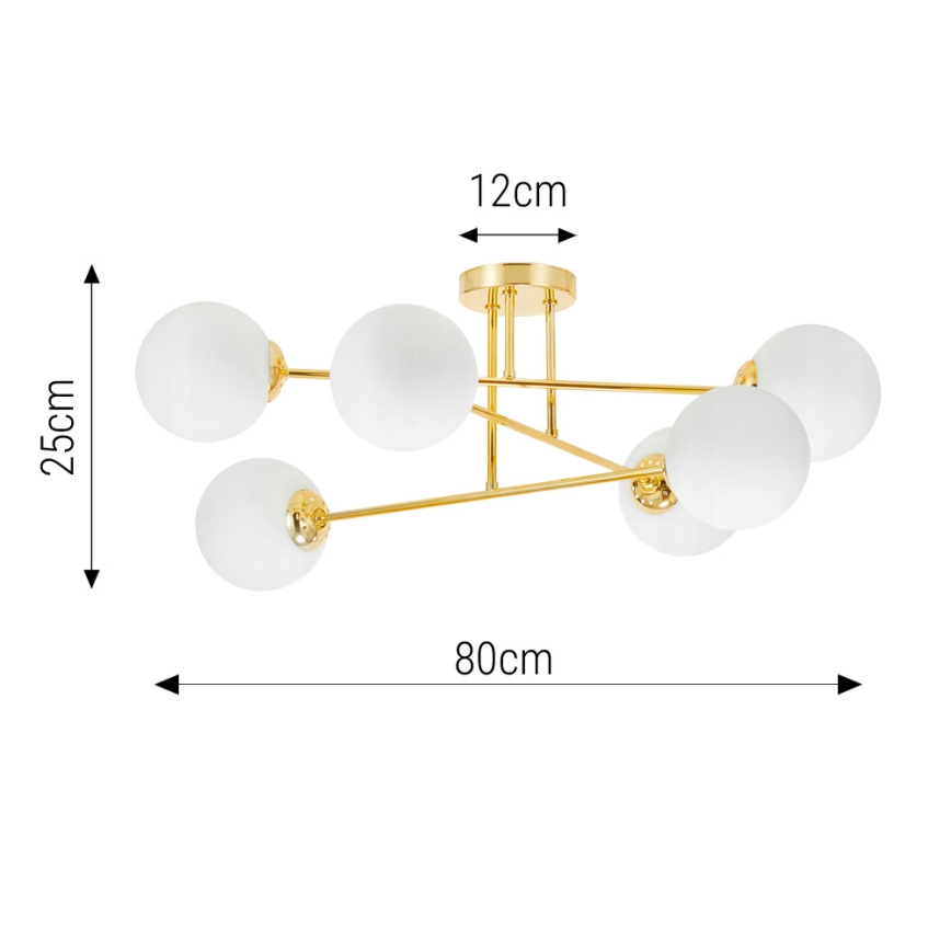 Lestenec na drogu 6xE27/35W/230V pr. 80 cm zlata
