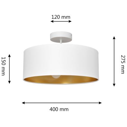 Lestenec na drogu ALBA 3xE27/15W/230V bela/zlata