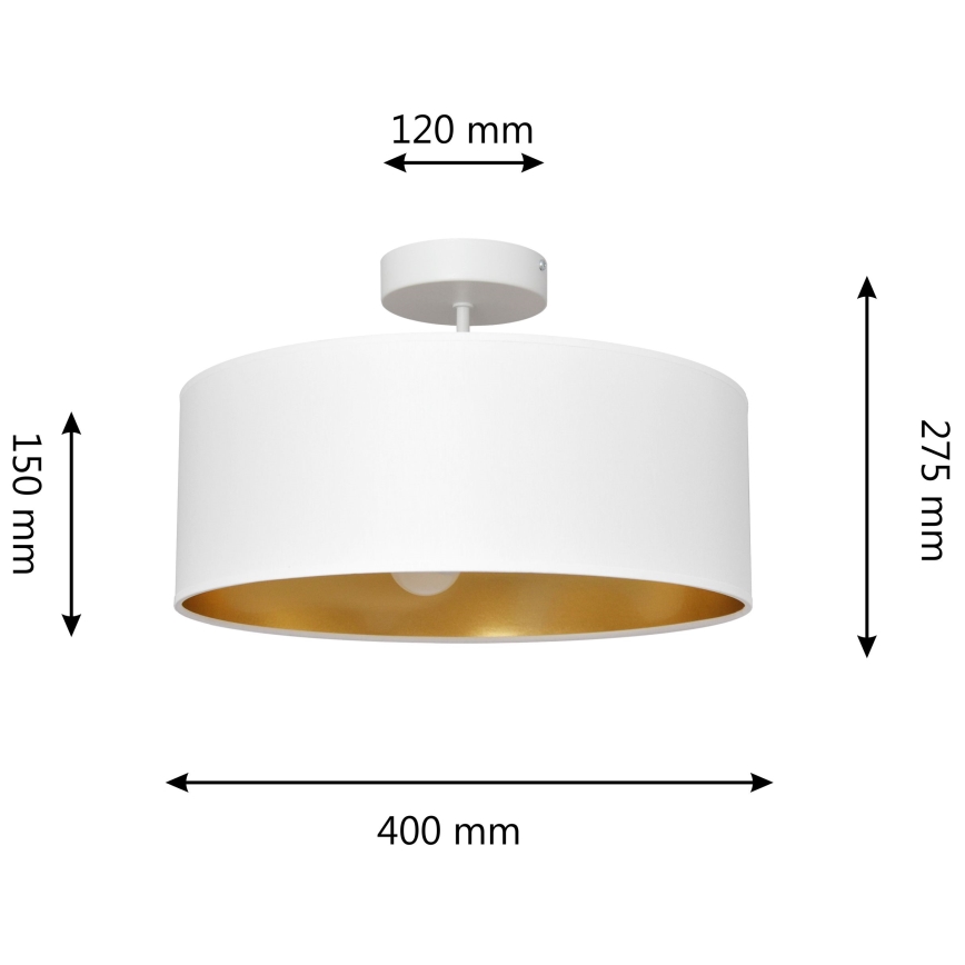 Lestenec na drogu ALBA 3xE27/15W/230V bela/zlata