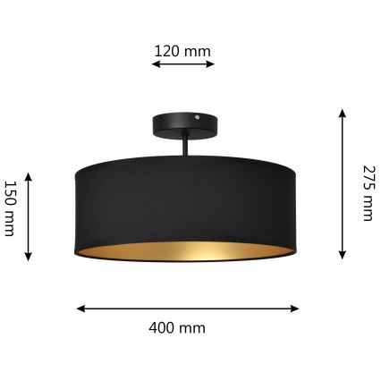 Lestenec na drogu ALBA 3xE27/15W/230V črna/zlata