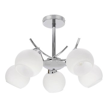 Lestenec na drogu AMOS 5xE27/40W/230V sijajni krom