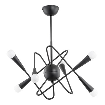 Lestenec na drogu APPER 6xE14/10W/230V črna