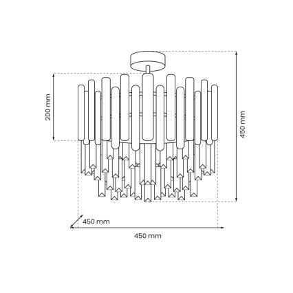 Lestenec na drogu ASPEN 6xE14/40W/230V mat krom
