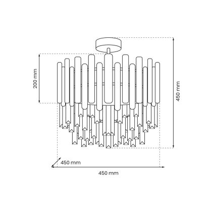 Lestenec na drogu ASPEN 6xE14/40W/230V mat krom