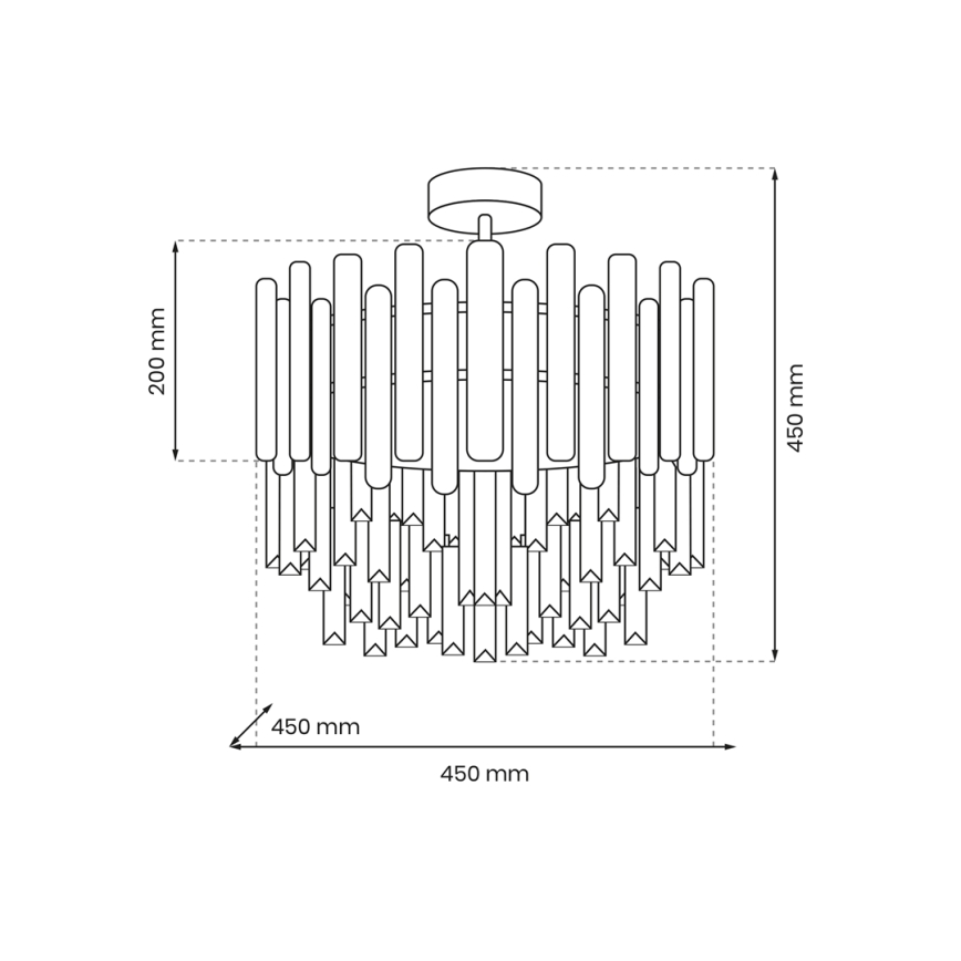 Lestenec na drogu ASPEN 6xE14/40W/230V mat krom