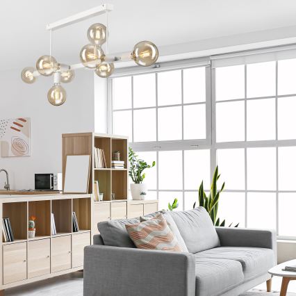 Lestenec na drogu ASTRID 8xE27/60W/230V bela