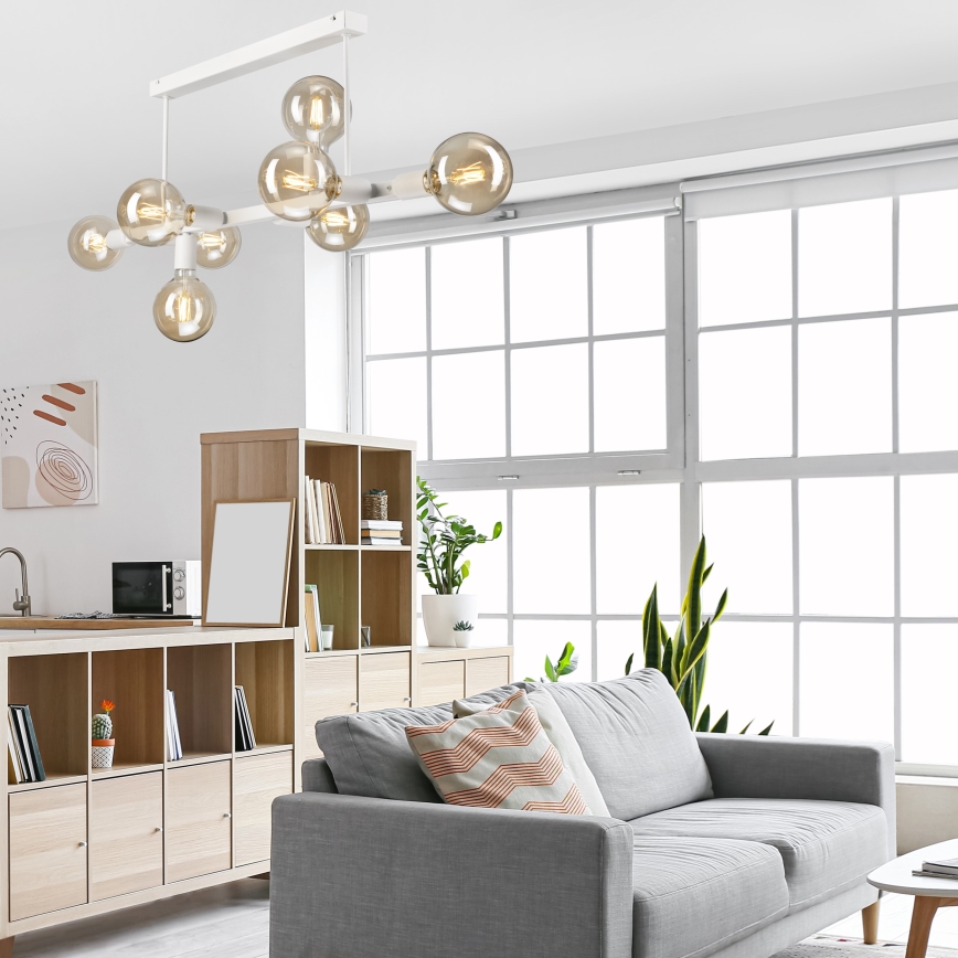 Lestenec na drogu ASTRID 8xE27/60W/230V bela