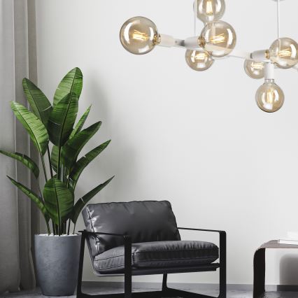 Lestenec na drogu ASTRID 8xE27/60W/230V bela