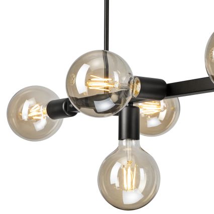 Lestenec na drogu ASTRID 8xE27/60W/230V črna