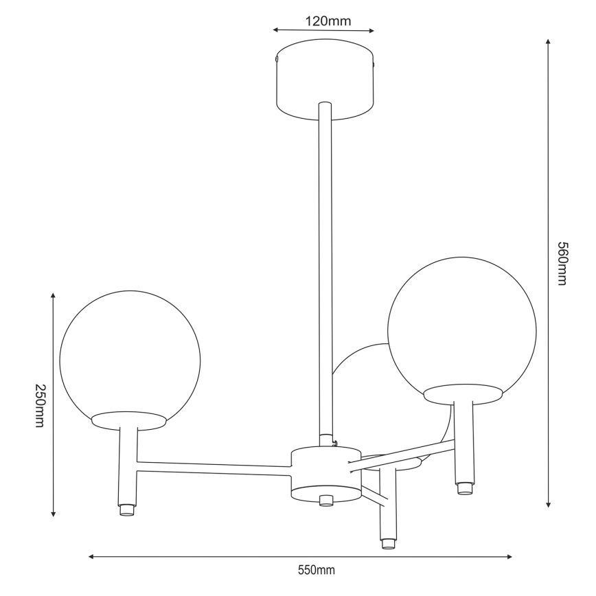 Lestenec na drogu AWINION 3xE27/15W/230V bela/zlata/črna