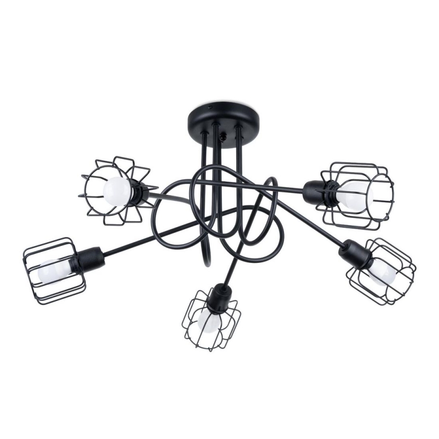Lestenec na drogu BELUCI 5xE14/40W/230V črna