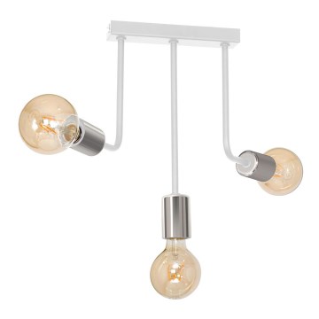 Lestenec na drogu CANDELA 3xE27/15W/230V bela/sijajni krom