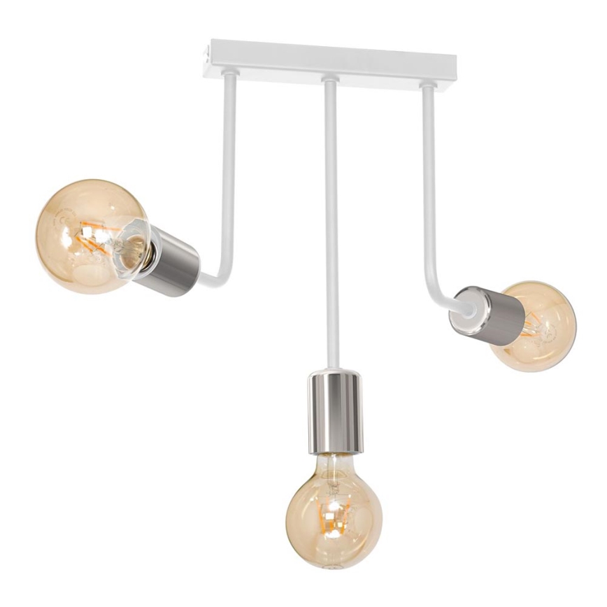 Lestenec na drogu CANDELA 3xE27/15W/230V bela/sijajni krom