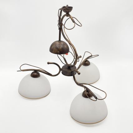 Lestenec na drogu COBRA 3xE27/60W/230V bronza/patina