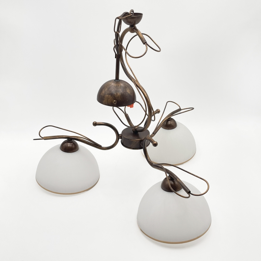 Lestenec na drogu COBRA 3xE27/60W/230V bronza/patina