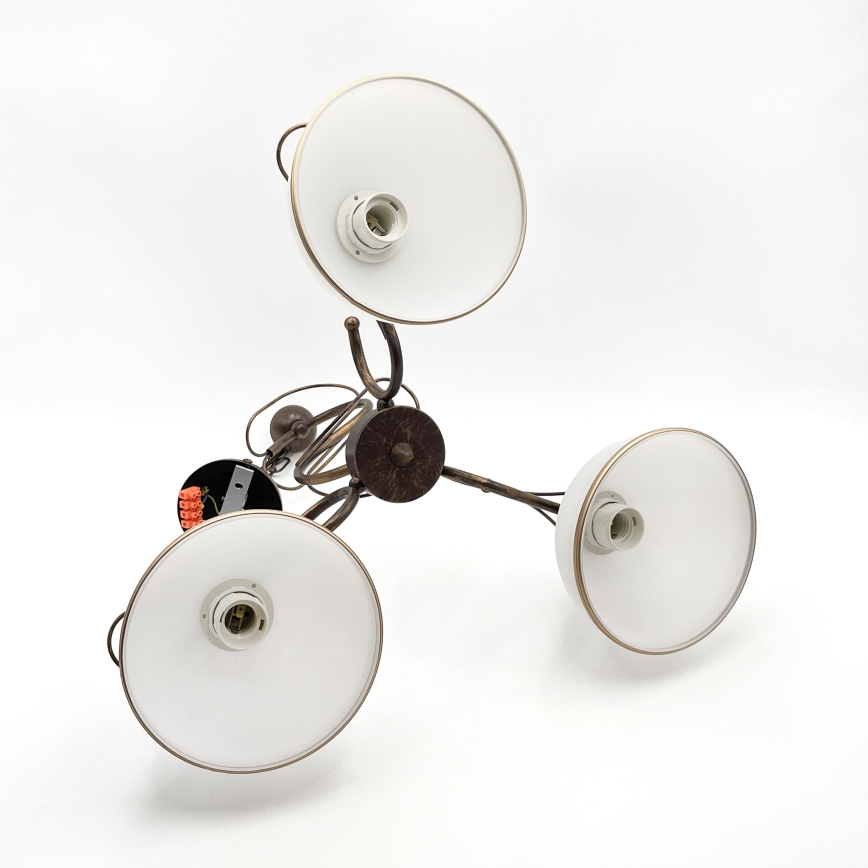 Lestenec na drogu COBRA 3xE27/60W/230V bronza/patina