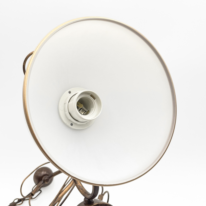 Lestenec na drogu COBRA 3xE27/60W/230V bronza/patina