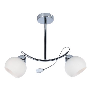 Lestenec na drogu CONNOR 2xE27/15W/230V sijajni krom/bela