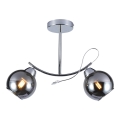 Lestenec na drogu CONNOR 2xE27/15W/230V sijajni krom/siva
