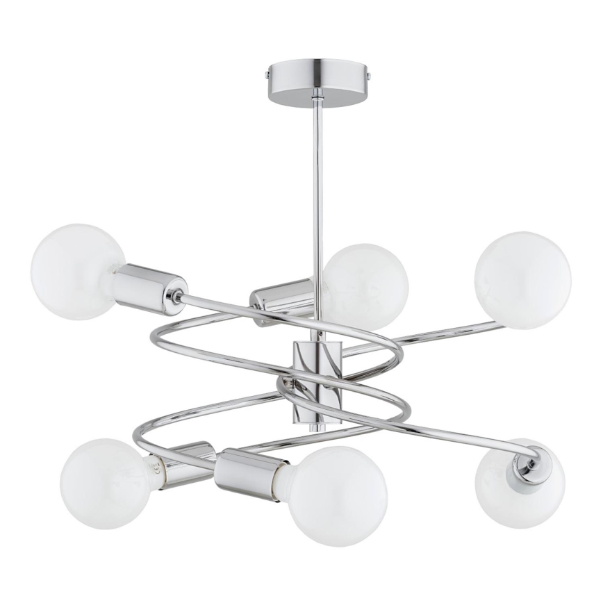 Lestenec na drogu DISCO 6xE27/60W/230V sijajni krom