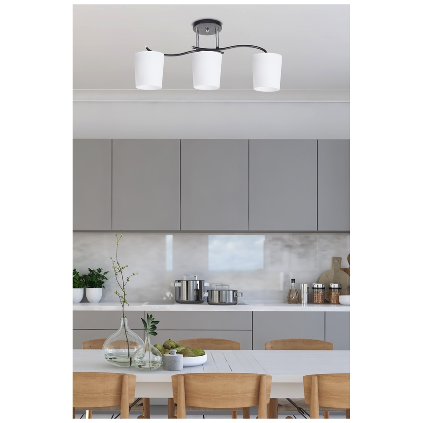 Lestenec na drogu ESNYR 3xE27/40W/230V črna/bela