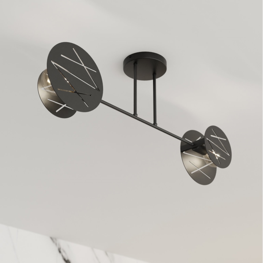 Lestenec na drogu FRICK 2xE27/15W/230V črna