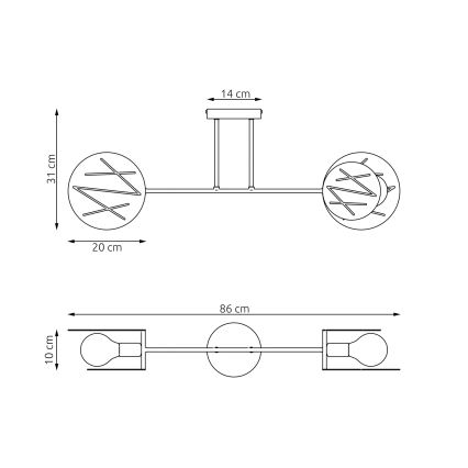 Lestenec na drogu FRICK 2xE27/15W/230V črna