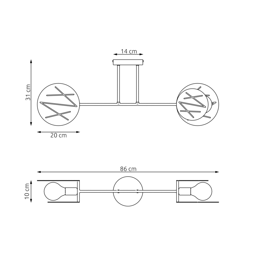Lestenec na drogu FRICK 2xE27/15W/230V črna