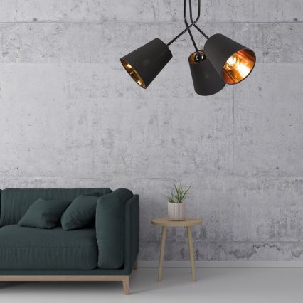 Lestenec na drogu IRMA 3xE27/15W/230V črna