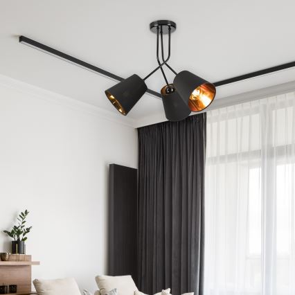 Lestenec na drogu IRMA 3xE27/15W/230V črna
