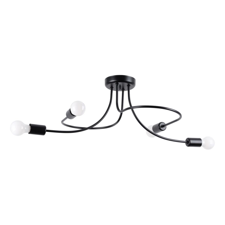 Lestenec na drogu LEVAR 4xE27/15W/230V črna