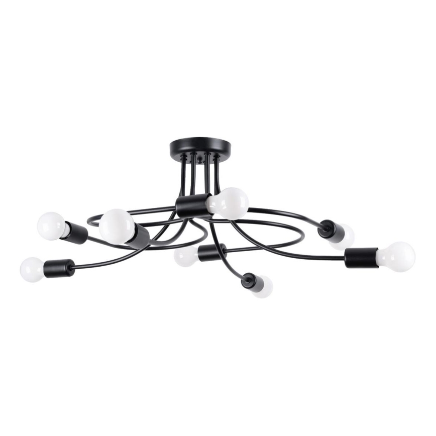 Lestenec na drogu LEVAR 8xE27/15W/230V črna