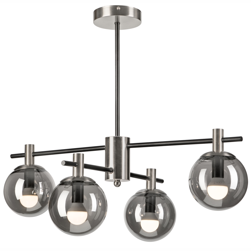 Lestenec na drogu LILOU 4xE14/5W/230V mat krom/dimna