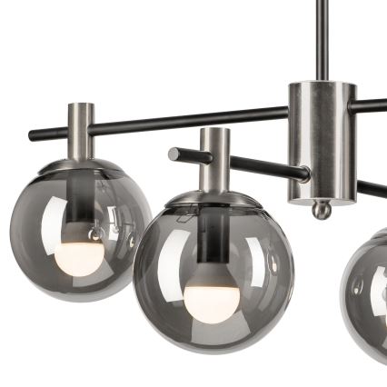 Lestenec na drogu LILOU 4xE14/5W/230V mat krom/dimna