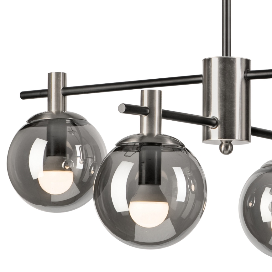 Lestenec na drogu LILOU 4xE14/5W/230V mat krom/dimna