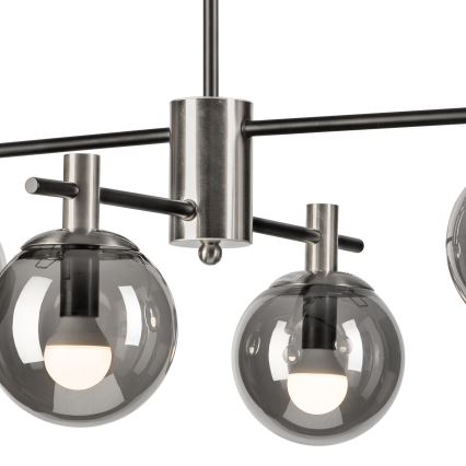 Lestenec na drogu LILOU 4xE14/5W/230V mat krom/dimna