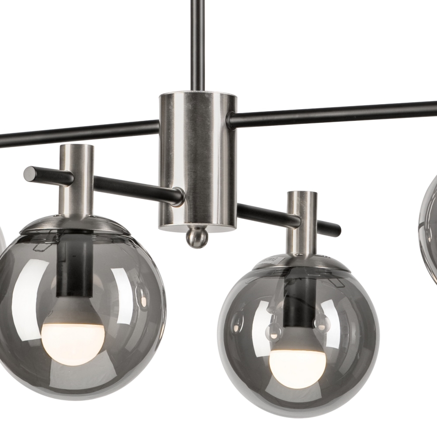 Lestenec na drogu LILOU 4xE14/5W/230V mat krom/dimna