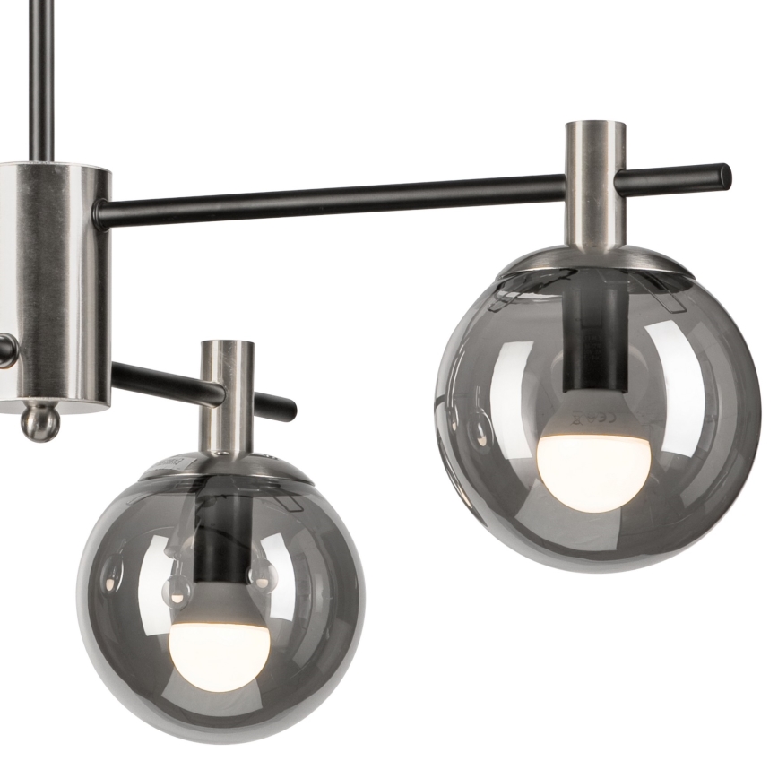 Lestenec na drogu LILOU 4xE14/5W/230V mat krom/dimna