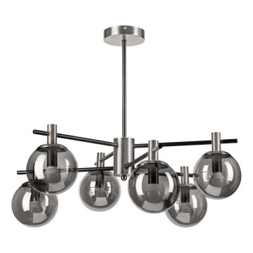 Lestenec na drogu LILOU 6xE14/5W/230V mat krom/dimna