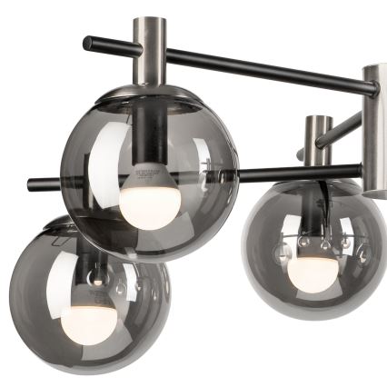 Lestenec na drogu LILOU 6xE14/5W/230V mat krom/dimna