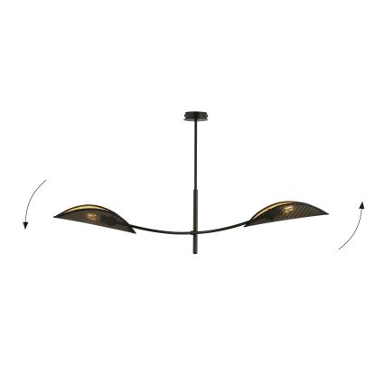 Lestenec na drogu LOTUS 2xE14/10W/230V črna/zlata