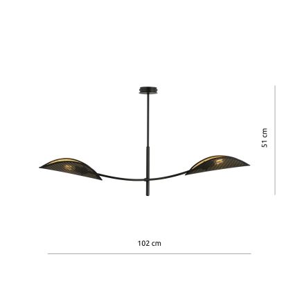 Lestenec na drogu LOTUS 2xE14/10W/230V črna/zlata