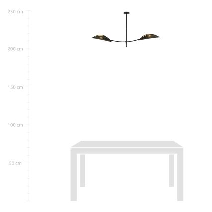 Lestenec na drogu LOTUS 2xE14/10W/230V črna/zlata