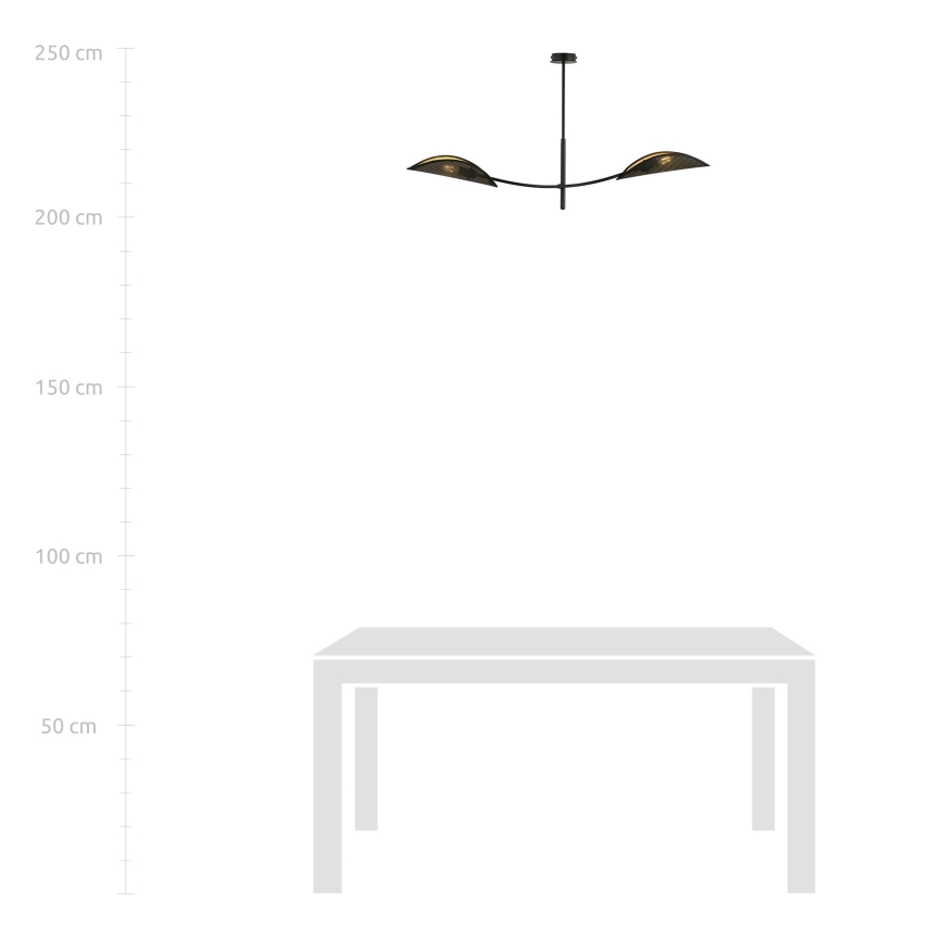 Lestenec na drogu LOTUS 2xE14/10W/230V črna/zlata