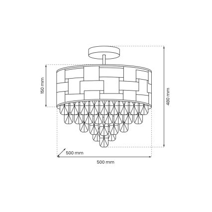 Lestenec na drogu LUXURIA 9xE14/40W/230V zlata