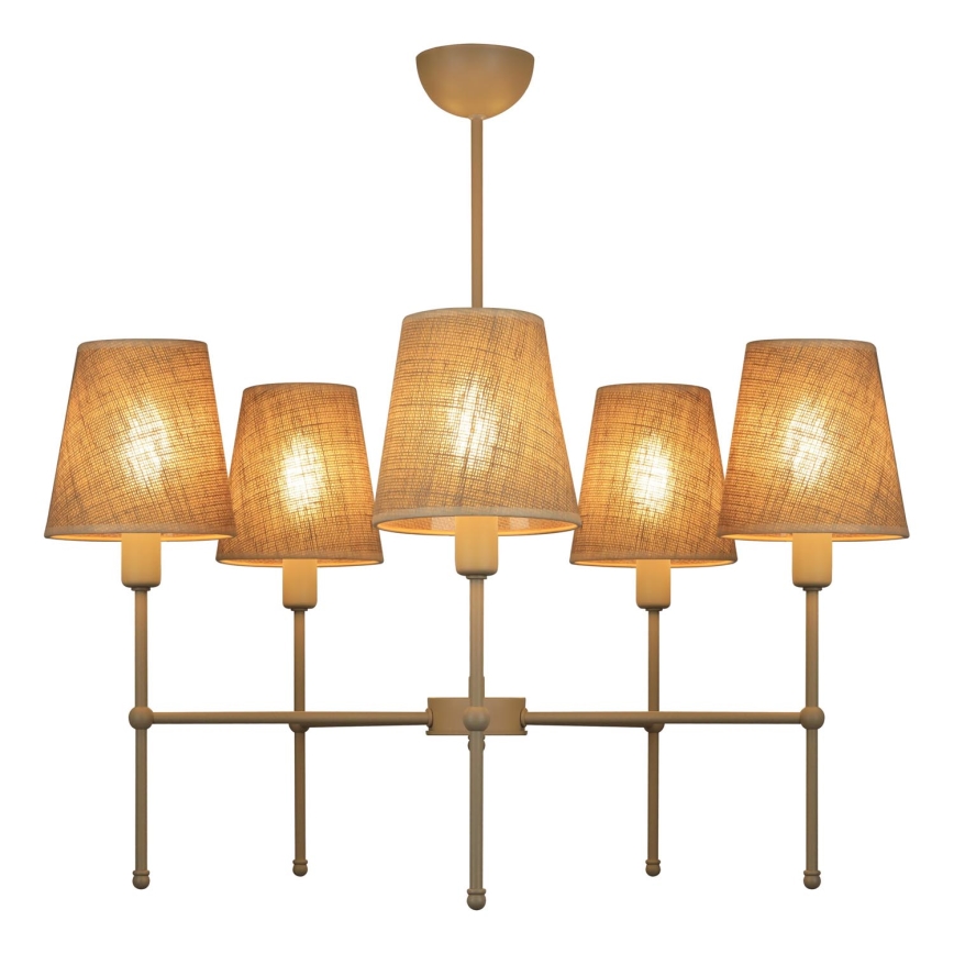 Lestenec na drogu MADELA 5xE14/40W/230V juta/bež