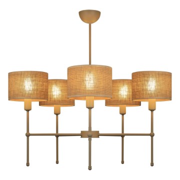 Lestenec na drogu MADELA 5xE14/40W/230V juta/bež